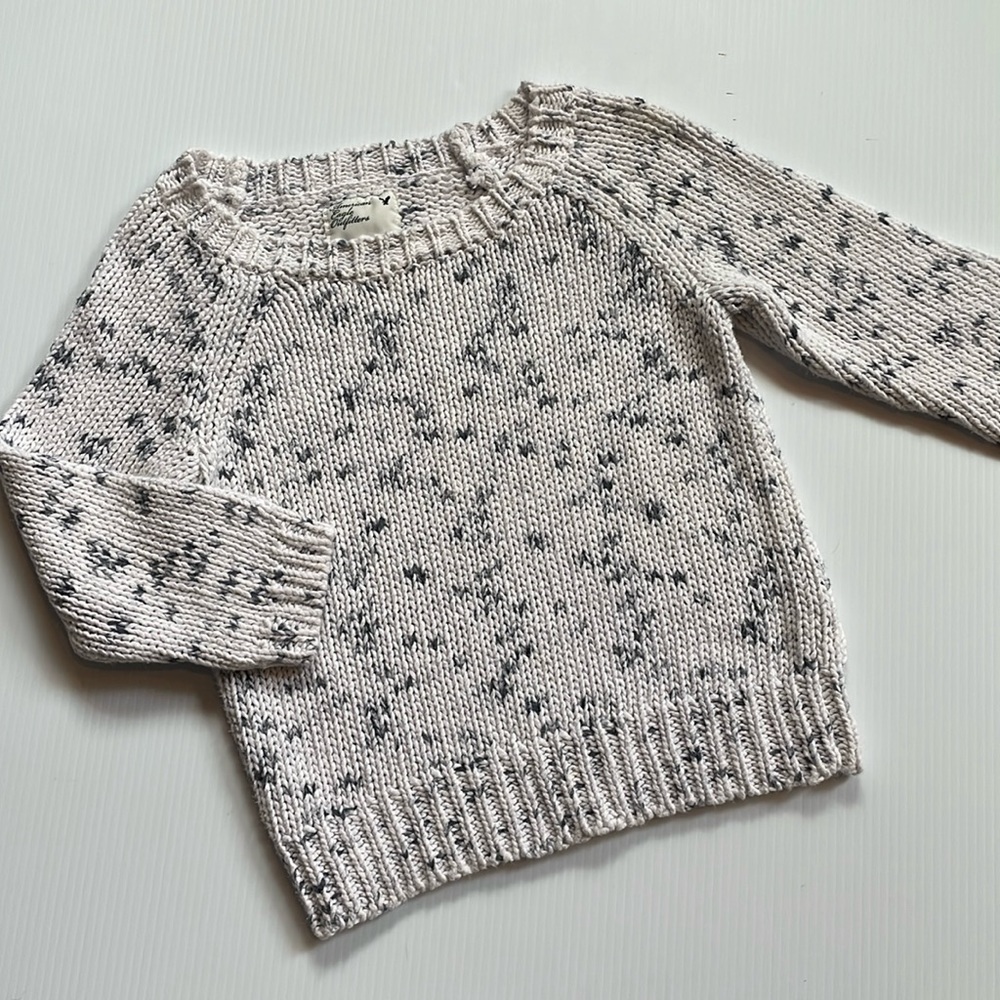 American Eagle 🦅 outfitters white & blue marled crew neck sweater. Size small